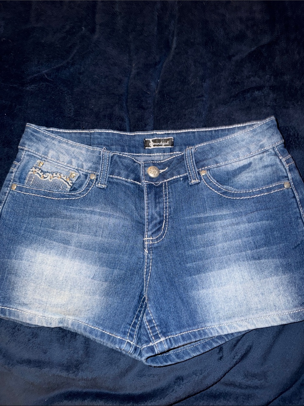 Soundgirl Women's Denim Jean Shorts - Blue Wash